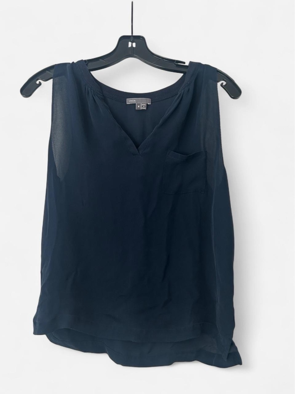 Vince navy blue silk tank top